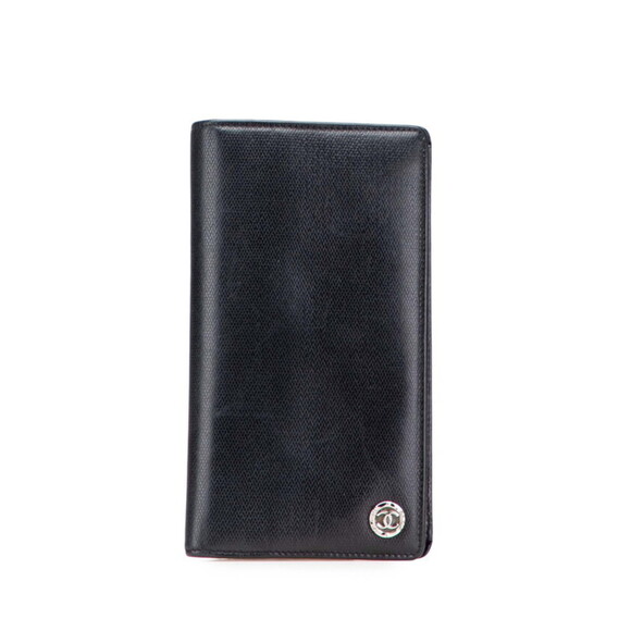 CHANEL Authentic Black Leather Wallet